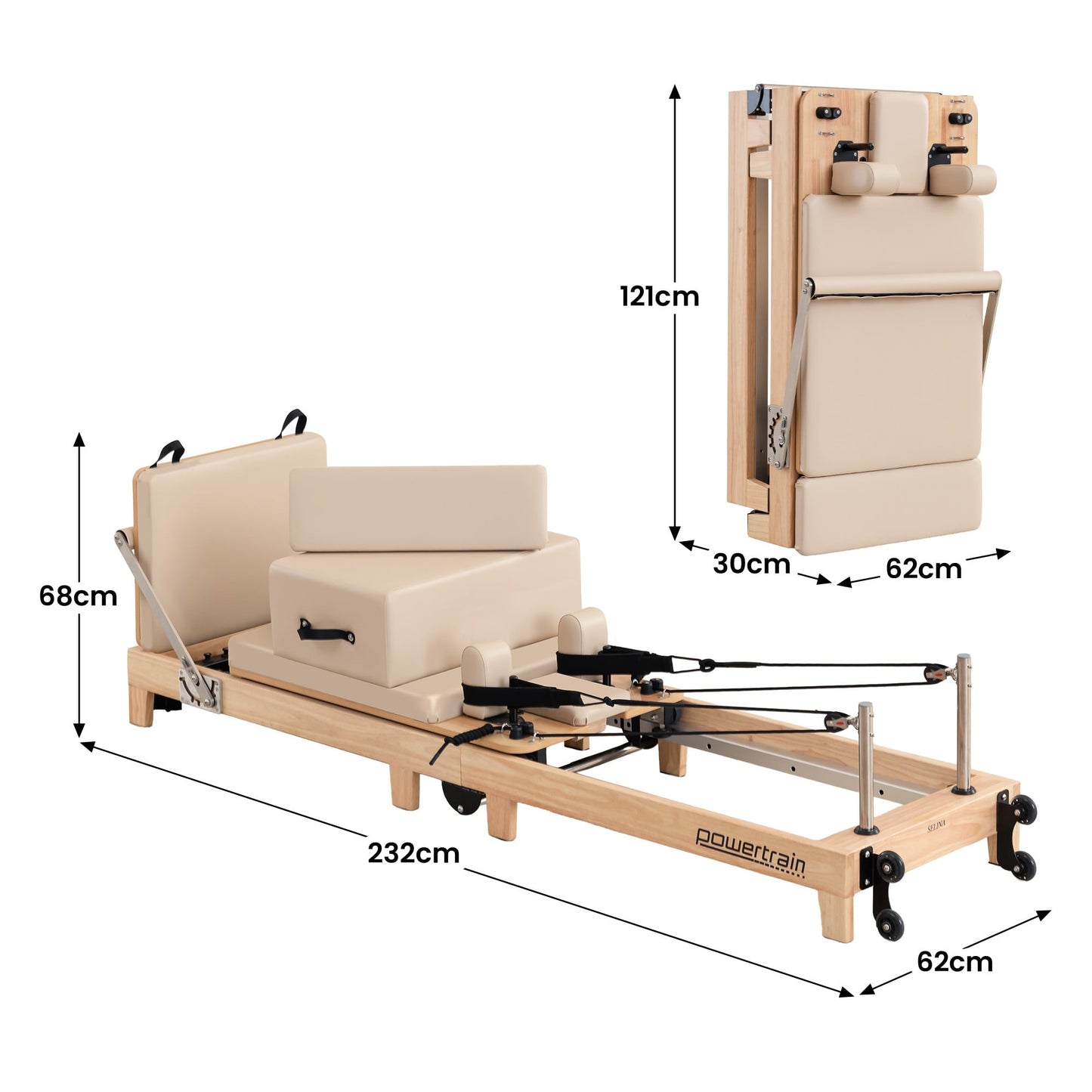 RecoverRight x Powertrain Pilates Reformer (LIGHT)